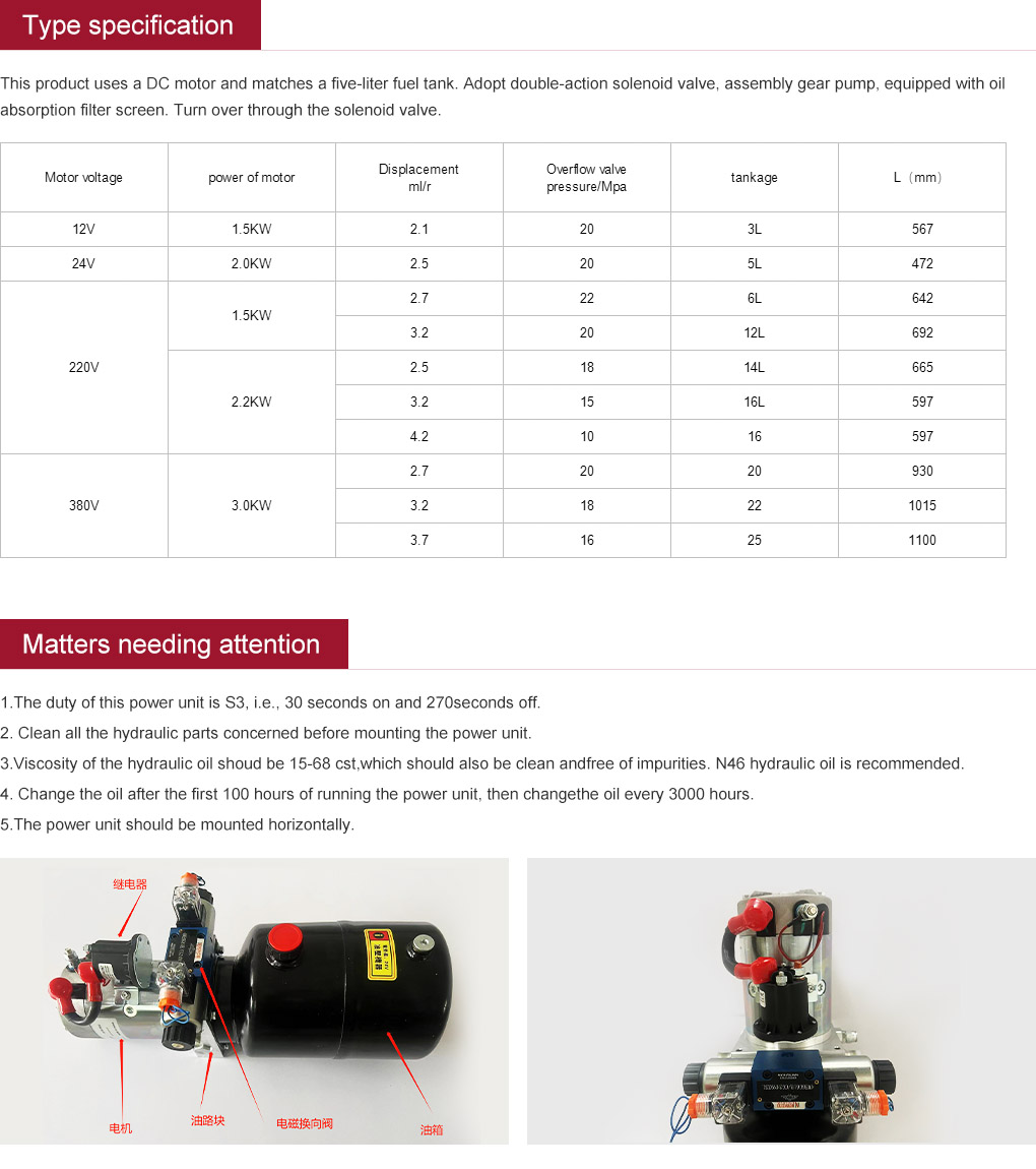 china engine driven hydraulic power unit